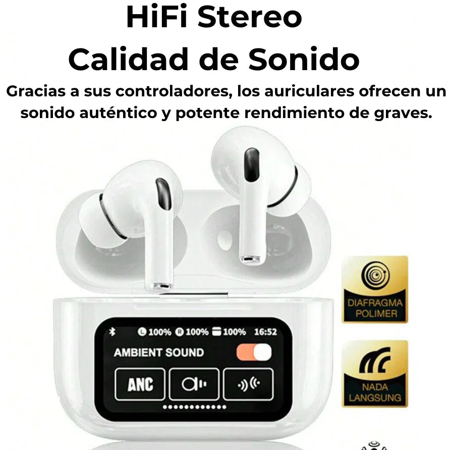 Air Pods PRO con Pantalla – Sonido Premium y Cancelación de Ruido