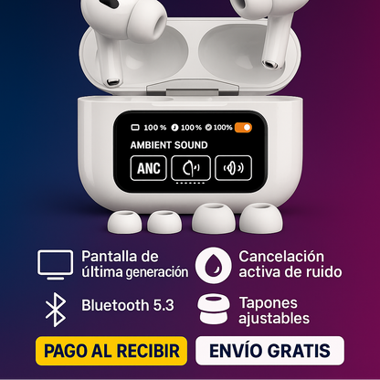 Air Pods PRO con Pantalla – Sonido Premium y Cancelación de Ruido