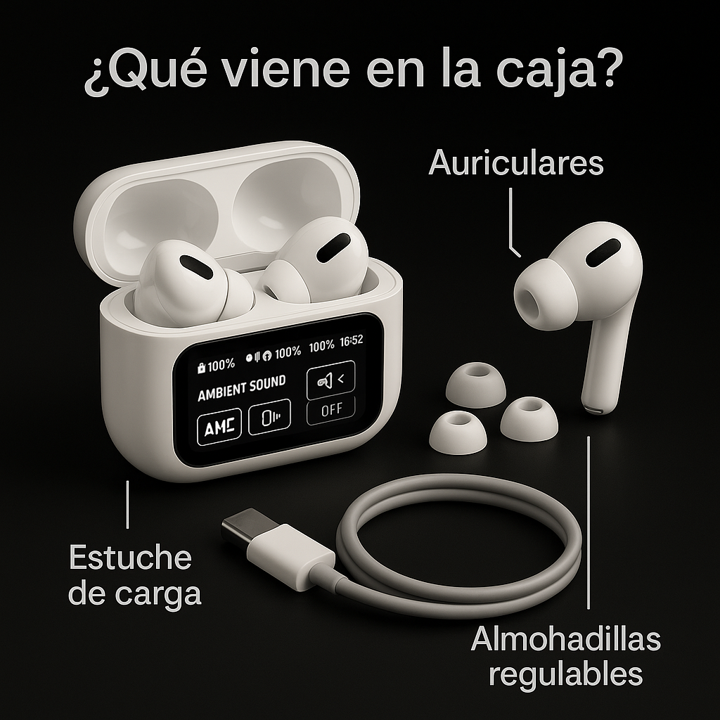Air Pods PRO con Pantalla – Sonido Premium y Cancelación de Ruido