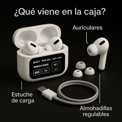 Air Pods PRO con Pantalla – Sonido Premium y Cancelación de Ruido