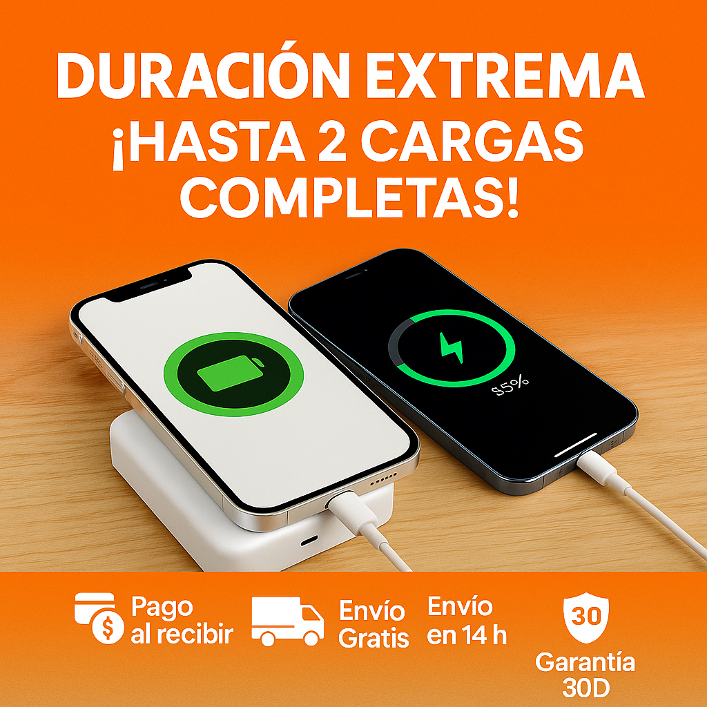 🔋 POWER BANK MAGSAFE 5000MAH – CARGA INSTANTÁNEA POR INDUCCIÓN Y USB, ¡ADIÓS A LA BATERÍA BAJA! 60% OFF HOY⚡