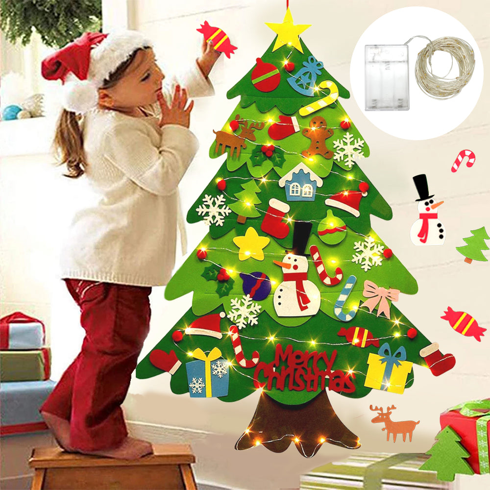 🎄 Árbol de Navidad de Fieltro Para Niños + ¡LUCES DE 3 METROS DE REGALO EXCLUSIVO SOLO HOY! 🔥