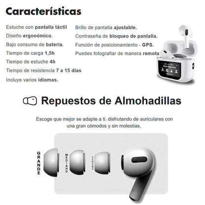Air Pods PRO con Pantalla – Sonido Premium y Cancelación de Ruido