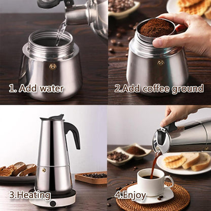 Cafetera Italiana de 12 Tazas | 600ML 6 vasos (12 Tazas Tinteras)